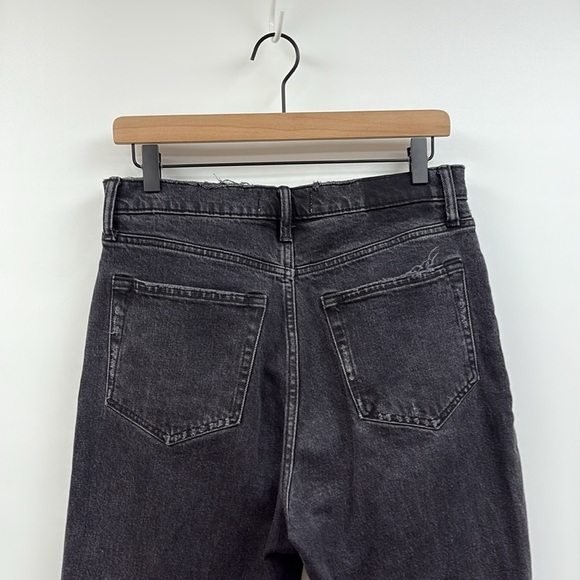 Abercrombie & Fitch The Dad High Rise Straight Jeans Black Distressed Denim 29 - Picture 6 of 8